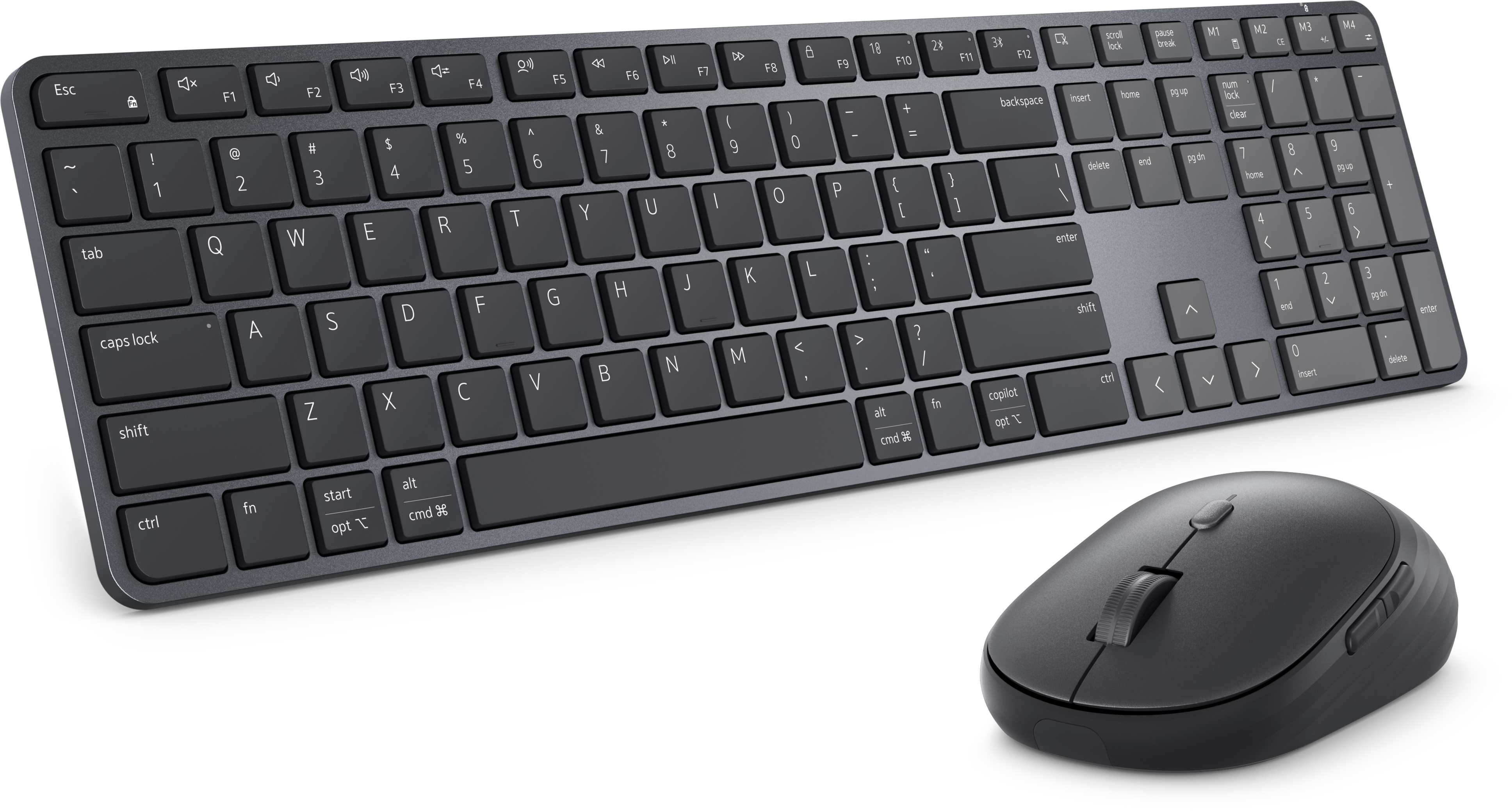 Dell Pro 7 KM726 - keyboard and mouse set - Slim - QWERTY - US International - graphite Input Device - Tastatur & Mus sæt - Universal - Sort