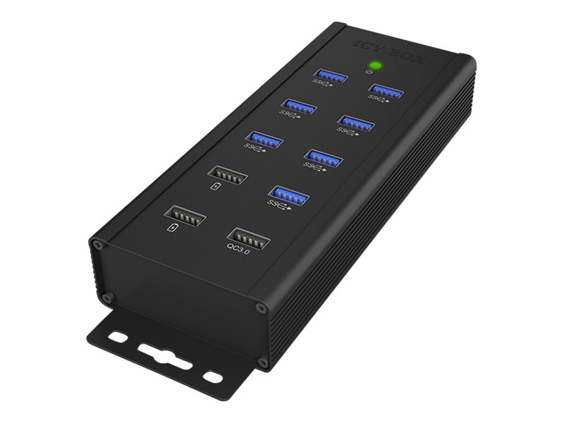 ICY BOX 7-Port - USB 3.0 USB hub - USB 3.2 - 7 ports - Sort