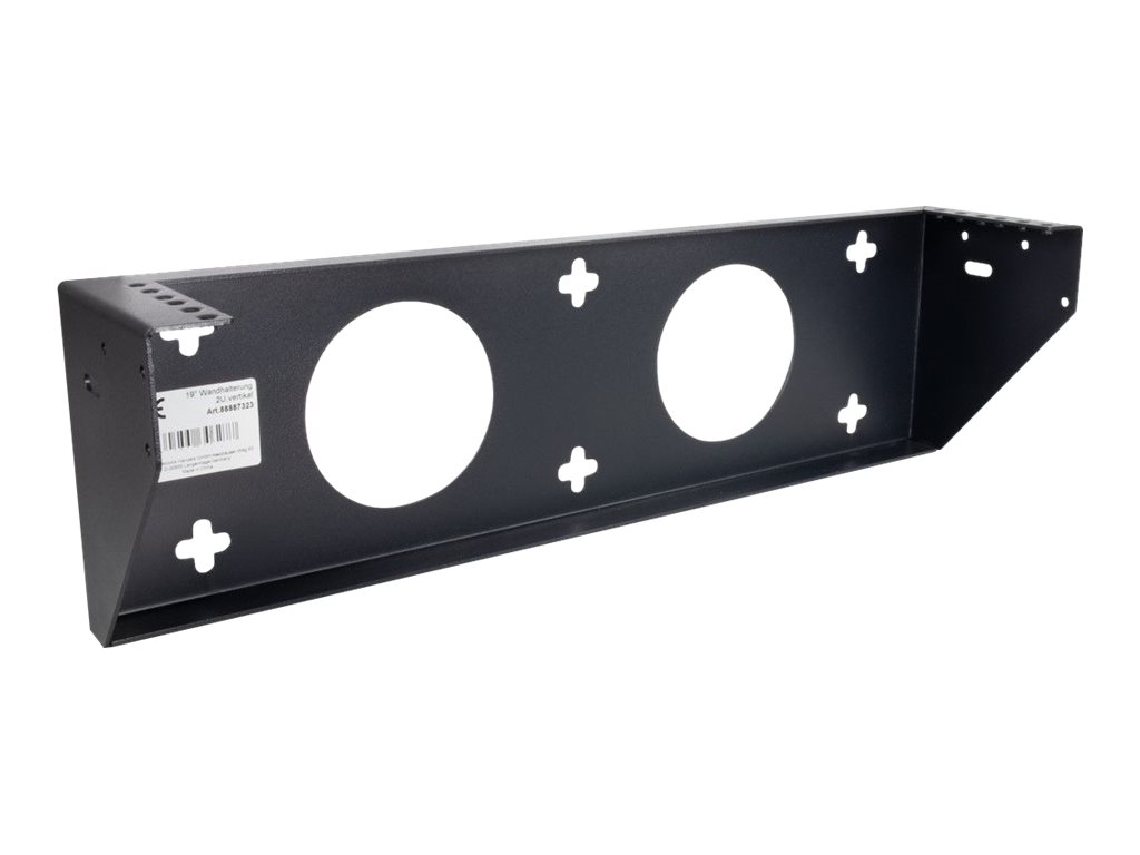 Inter-Tech - Bøjlesæt (lodret) - vægmonterbar - RAL 9005 - 2U - 19