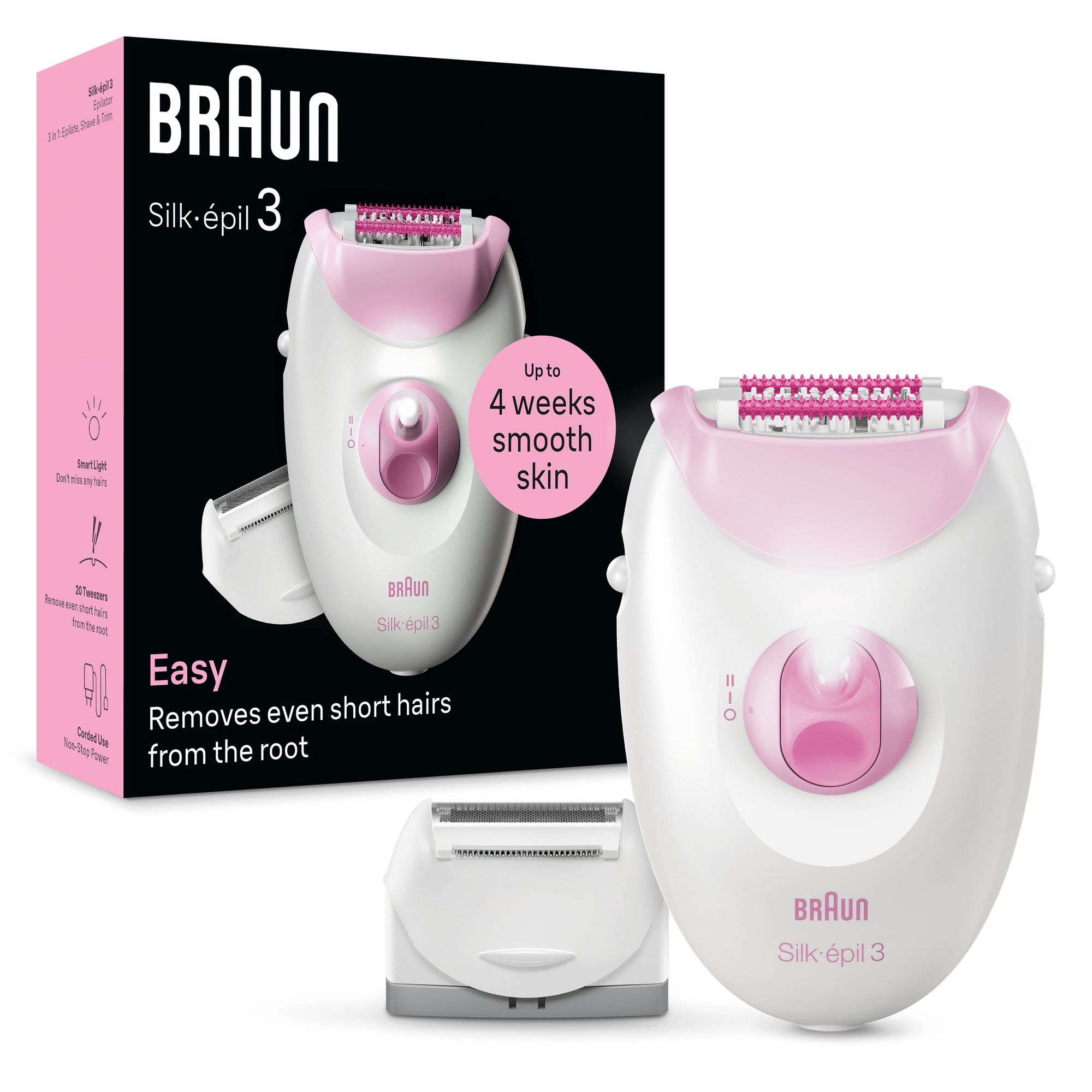 Braun Silk-épil 3 Corded Epilator For Hair Removal Weeks Of Smoot