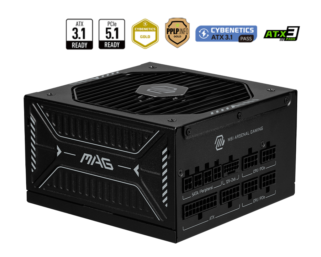 MSI MAG A850GLS PCIE5 unit 850 W 80 PLUS Gold billede