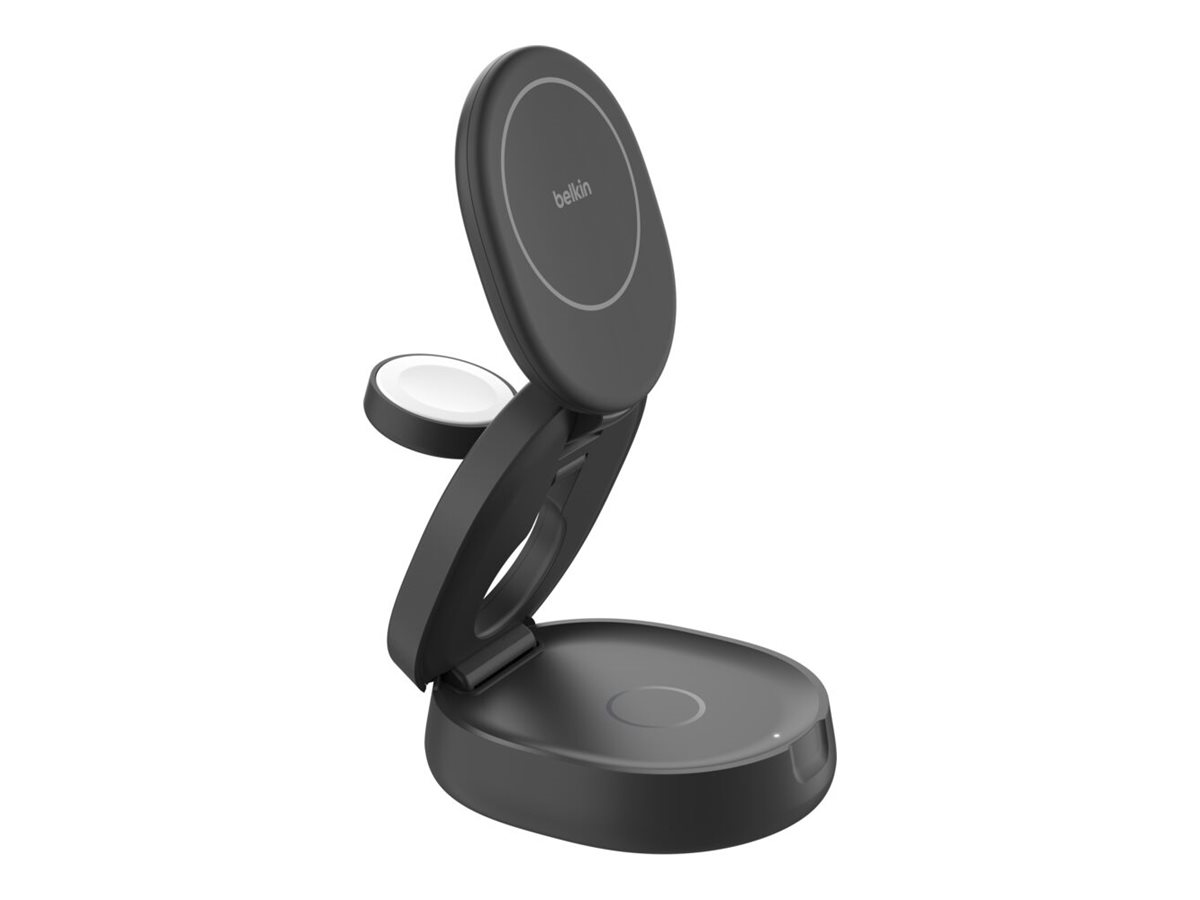 Belkin BoostCharge wireless charging stand - 3-in-1 magnetic compact - + AC power adapter - 15 Watt