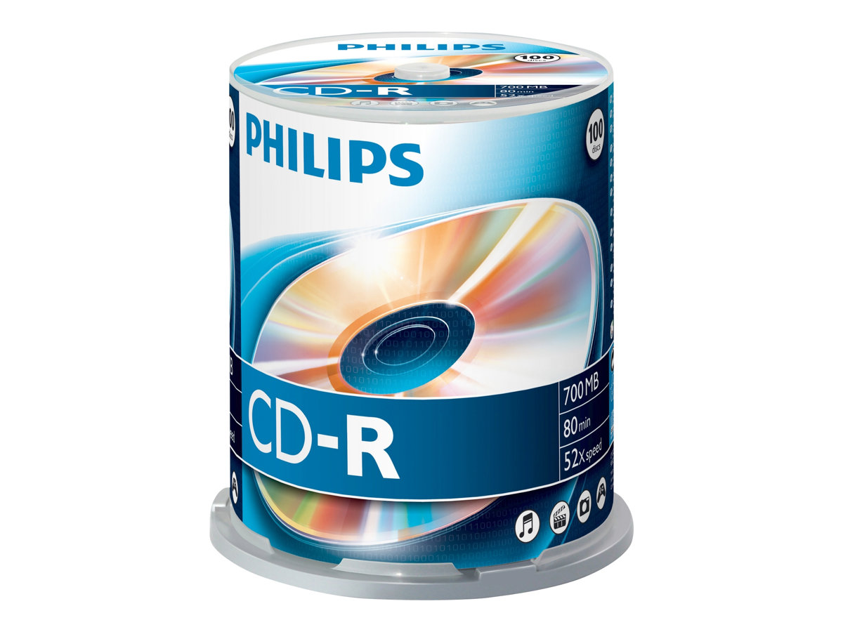 Philips CR7D5NB00 - 100 x CD-R - 700 MB (80 min) 52x - spindle