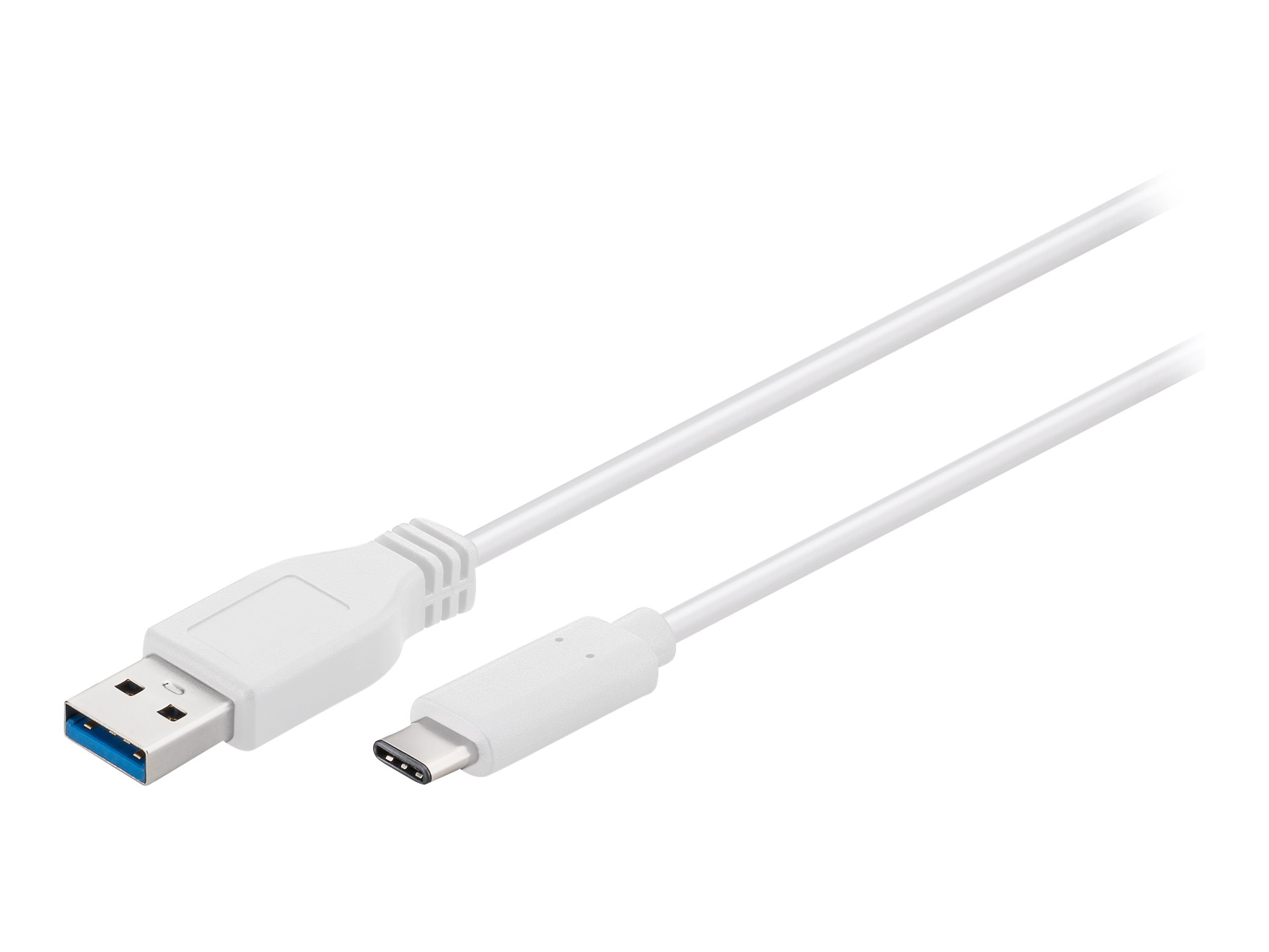 USB 3.0 kabel - USB A han til USB-C han, Hvid (0,2m)