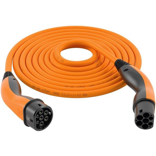 LAPP MOBILITY HELIX Type 2 opladningskabel, op til 22 kW, 5 m, orange (5555935015) 32 A, 3-faset, til opladning af hybrid- og elbiler med Type 2-tilslutning