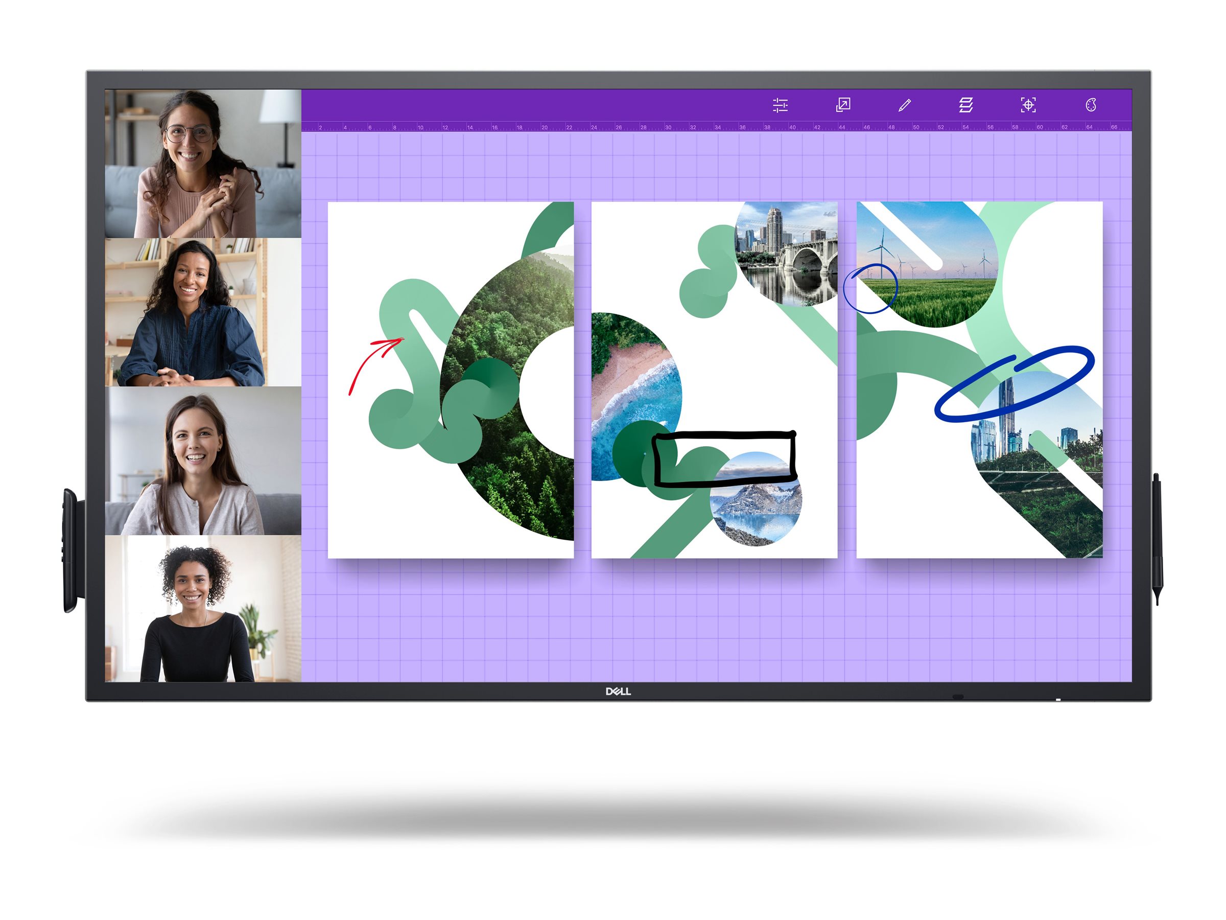 Dell P5524QT - 55 Diagonal klasse (54.64 til at se) LED-bagbelyst LCD paneldisplay - interaktiv - med berøringsskærm (multi-berøring) - 4K UHD (2160p) 3840 x 2160