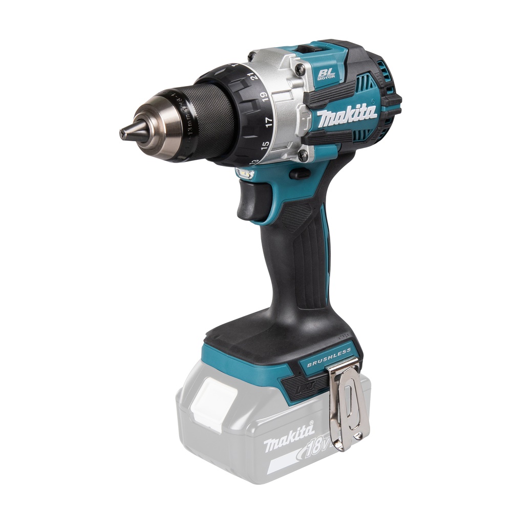 Makita Percussion Driver Drill LXT, Skruemaskine, Pistolhåndtag, 1/2, Sort, Blå, Børstefri, 1800 rpm