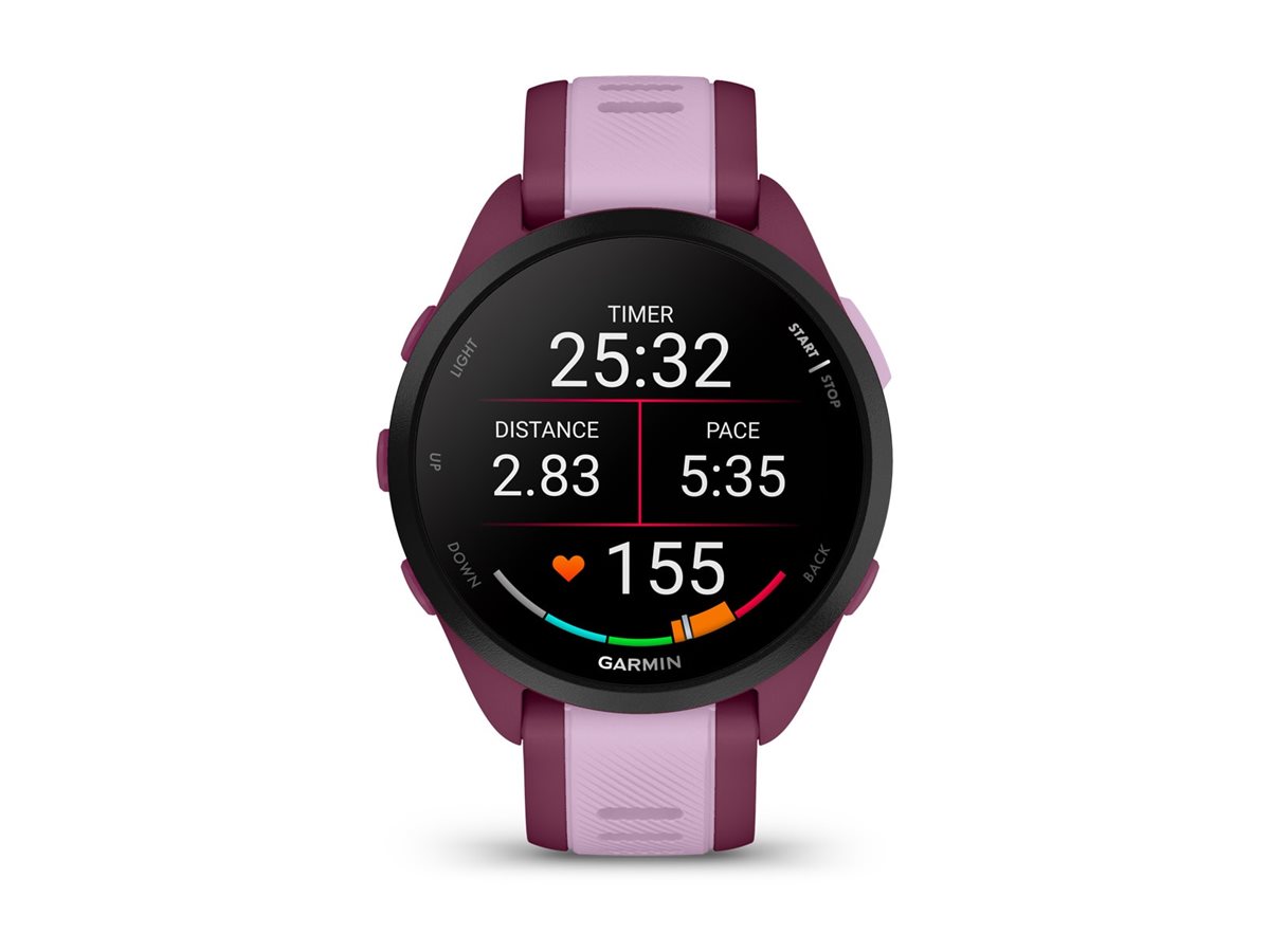 Garmin Forerunner® 165 Music 42 mm Rød – Løbeur med AMOLED Display, GPS og Musik (Unisex)