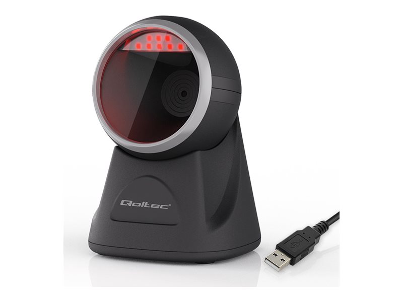 Stregkodescanner 2D bordmodel - Qoltec Desktop Precision Reader 1D/2D, USB