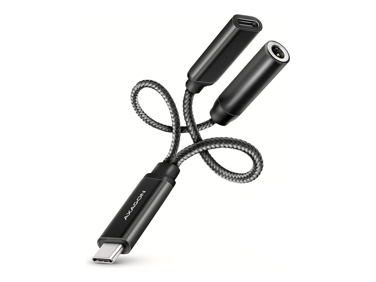 AXAGON Hi-Res DAC Audio Adapter - USB-C to USB-C PD / 3.5 mm Audio Jack (female) - 10 cm