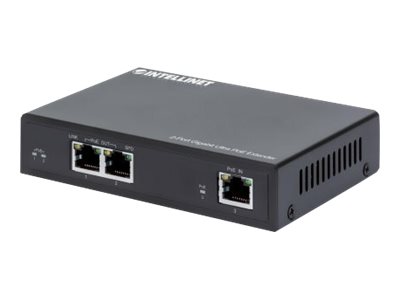 Intellinet 2-Port Ultra Extender, Adds up to 100 m (328 ft.) to Range, Power Budget 60 W, Two PSE Ports 30 W Output Each, IEEE 802.3bt/at/af