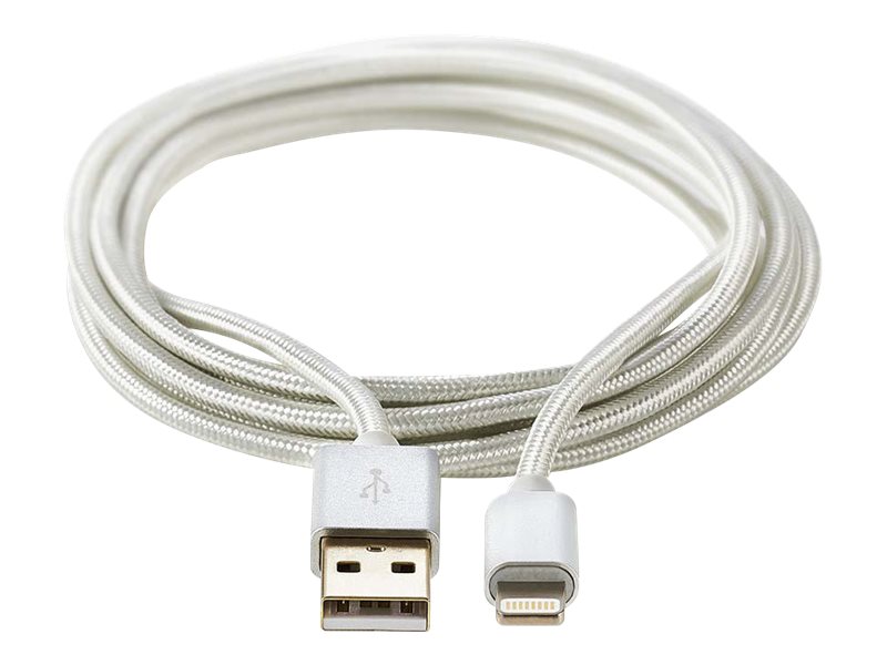 Lightning Kabel | USB 2.0 | Apple Lightning 8-pin | USB-A Han | 480 Mbps | Guldplateret | 2.00 m | Runde | Flettet / Nylon | Alu