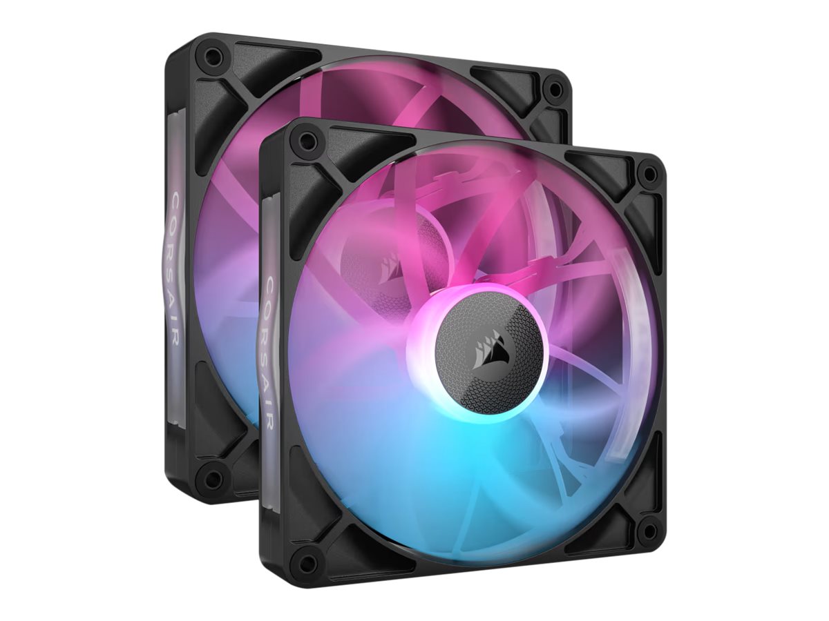 Corsair iCUE LINK RX140 RGB 2-pack - Kabinet køler - 140mm - Sort med RGB LED lys - 36 dBA