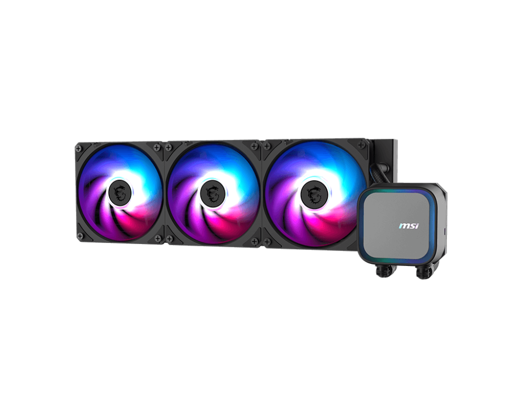 Vandkøling 360 mm - MSI MAG Coreliquid A13, sort, AIO med 3x120 mm RGB