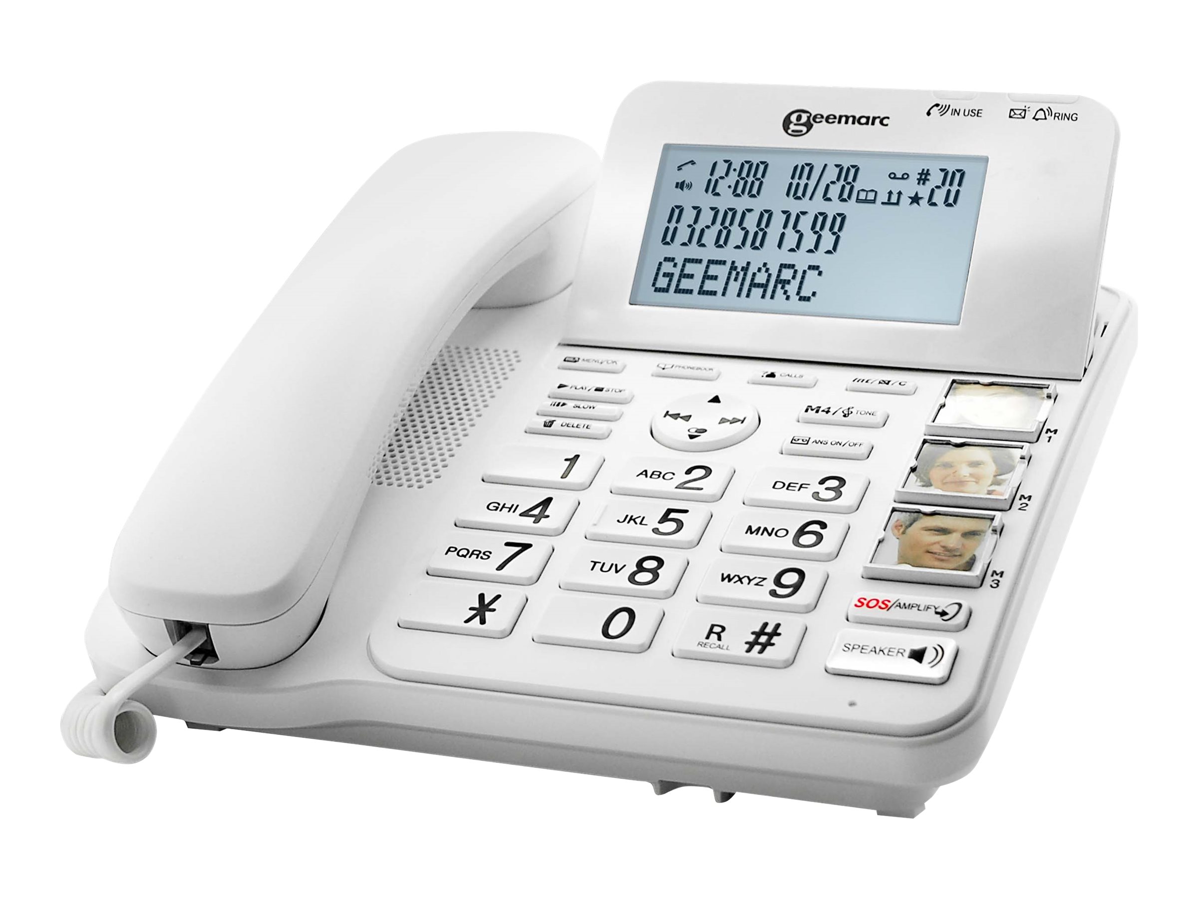 Geemarc CL595 - Telefon med ledning - besvarelsessystem med opkalds-ID/opkald venter
