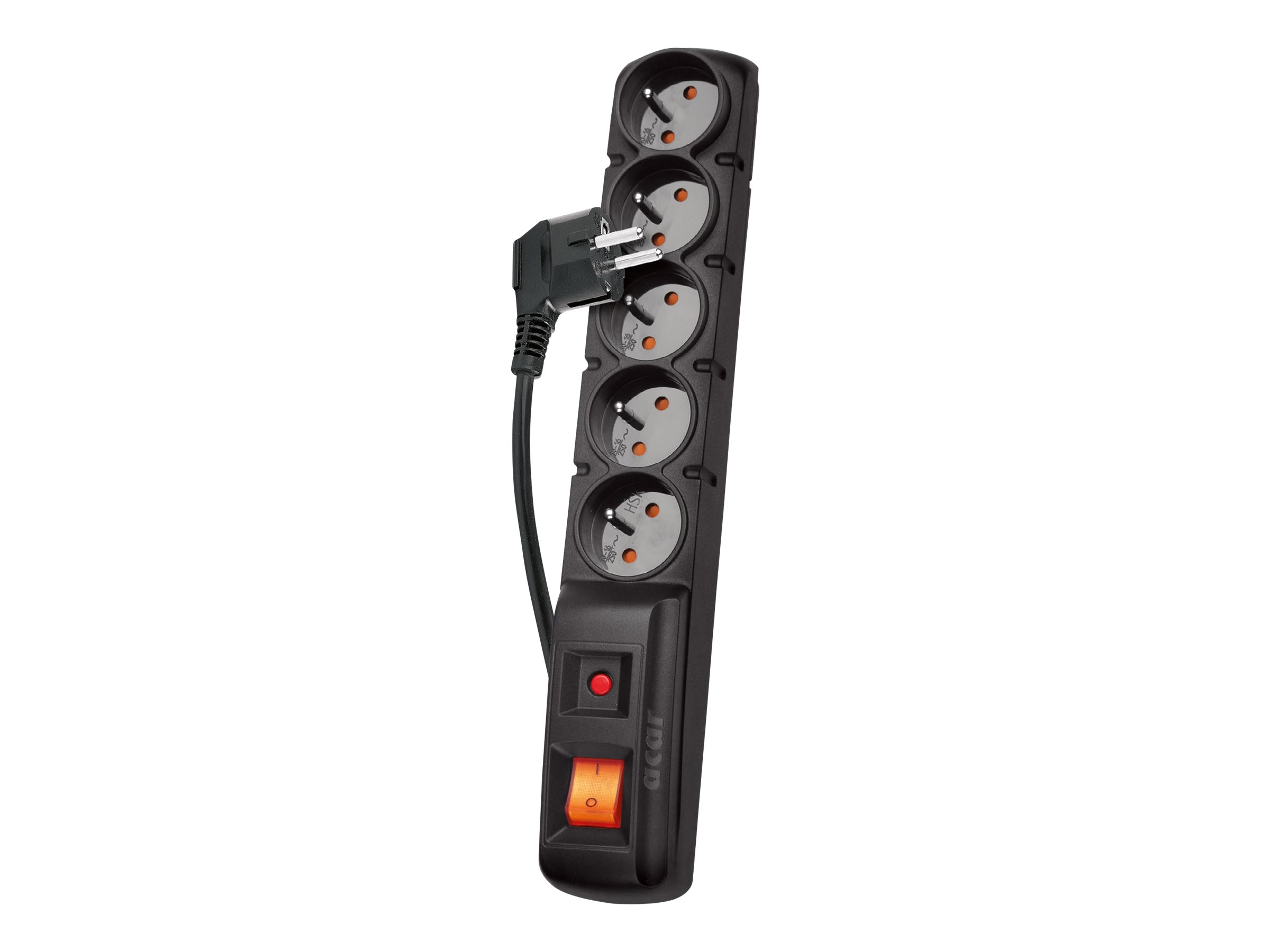 acar F5 Strømstødsbeskytter 5-stik 10A Sort 5m
