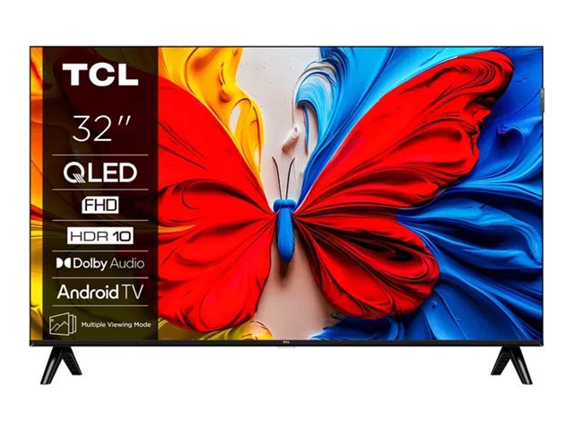 TCL 32V5C - 32 Diagonal klasse (31.5 til at se) - V5C Series LED-bagbelyst LCD TV - QLED - Smart TV - Android TV - 1080p 1920 x 1080 - HDR - børstet metal