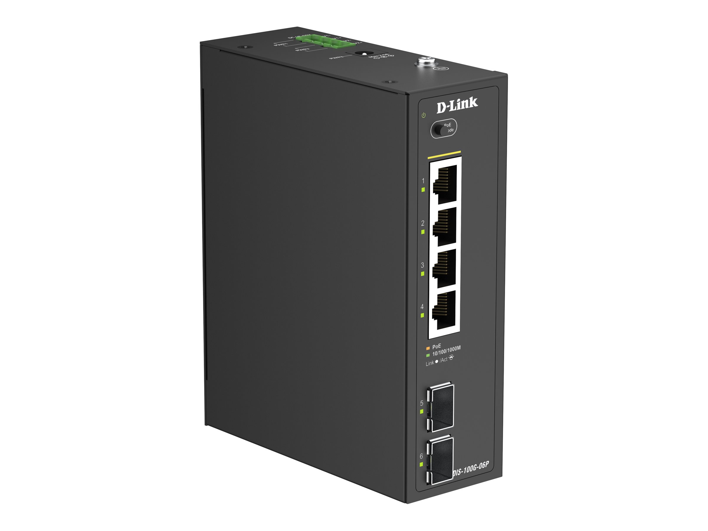 D-Link DIS-100G-06P Switch 4-porte Gigabit Ethernet PoE+ billede
