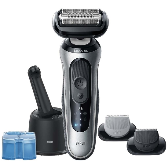Braun Series 6 62-S7650cc, Folie shaver, Sølv, Knapper, Batteri, Lithium-Ion (Li-Ion), Indbygget batteri