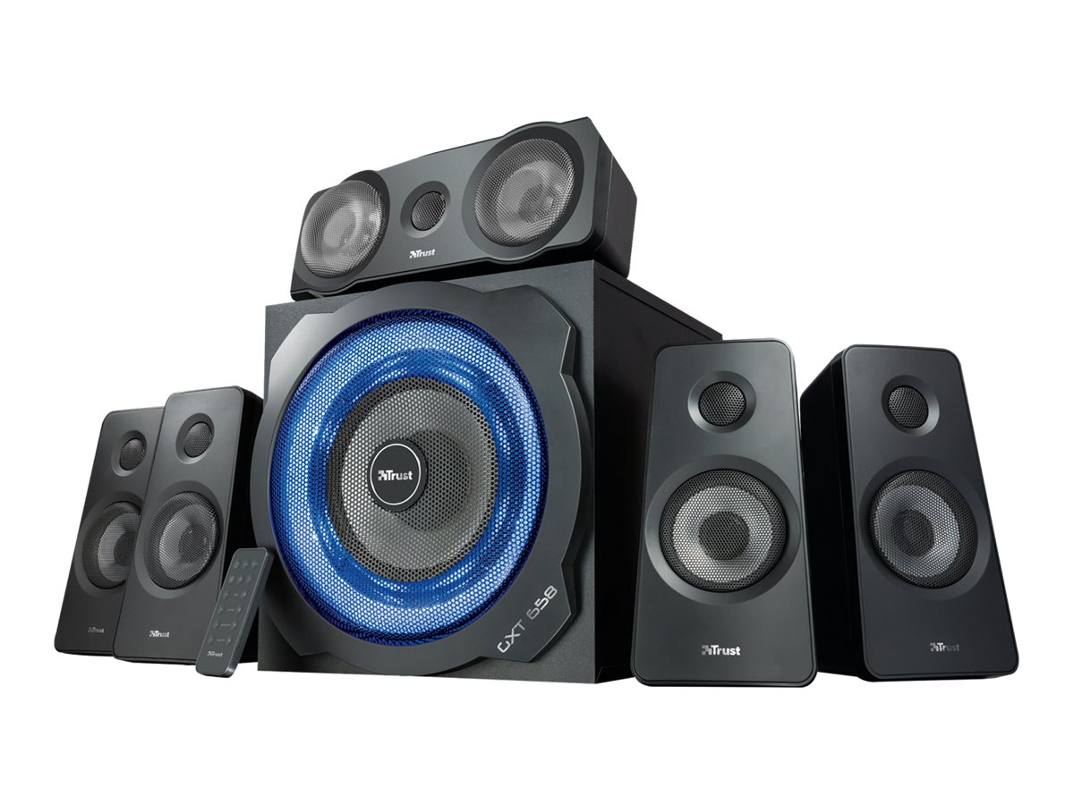 Trust GXT 658 TYTAN - Højttalersystem - 5.1-kanal - 90 Watt (Total) - sort