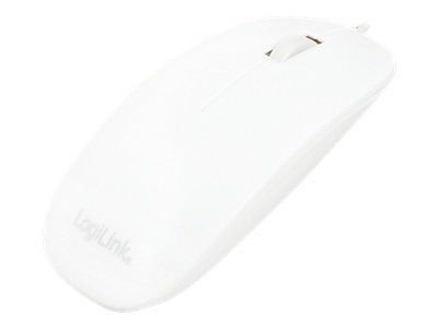 LogiLink Mouse optical white flat - Mus - Optisk - 3 knapper - Hvid