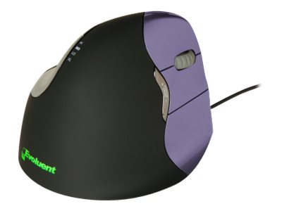 Evoluent VerticalMouse 4 Small - Lodret mus - ergonomisk - højrehåndet - optisk - 6 knapper - kablet - USB