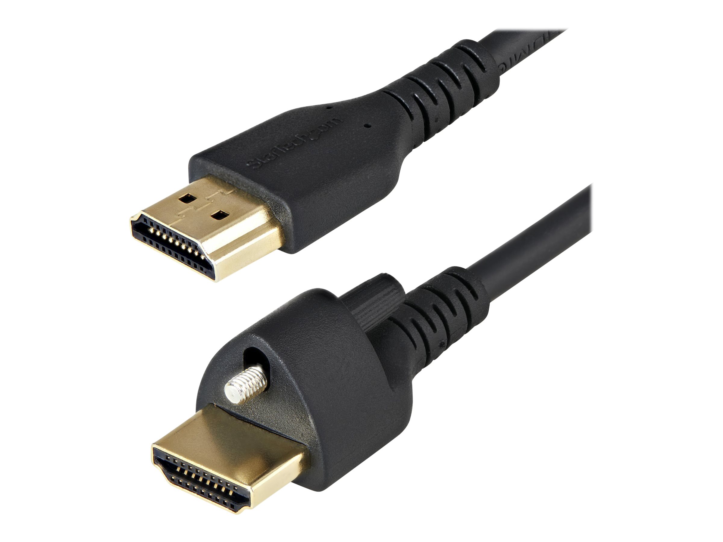 StarTech.com 2m (6ft) HDMI Cable with Locking Screw, 4K 60Hz HDR 10, High Speed HDMI 2.0 Monitor Cable with Locking Screw Connector for Secure