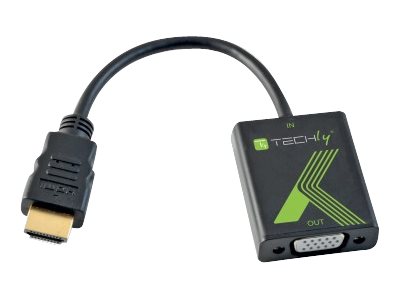 TECHly Videoadapterkabel 10cm Sort