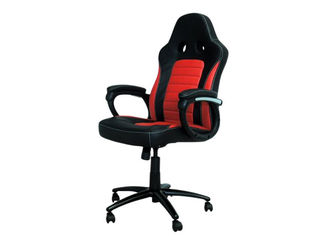 LC Power - chair - plastic metal foam PU coated leather - black red Kontor Stol - Metal - Op til 150 kg