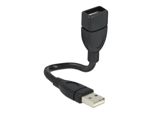 Delock ShapeCable USB forlængerkabel 15cm Sort