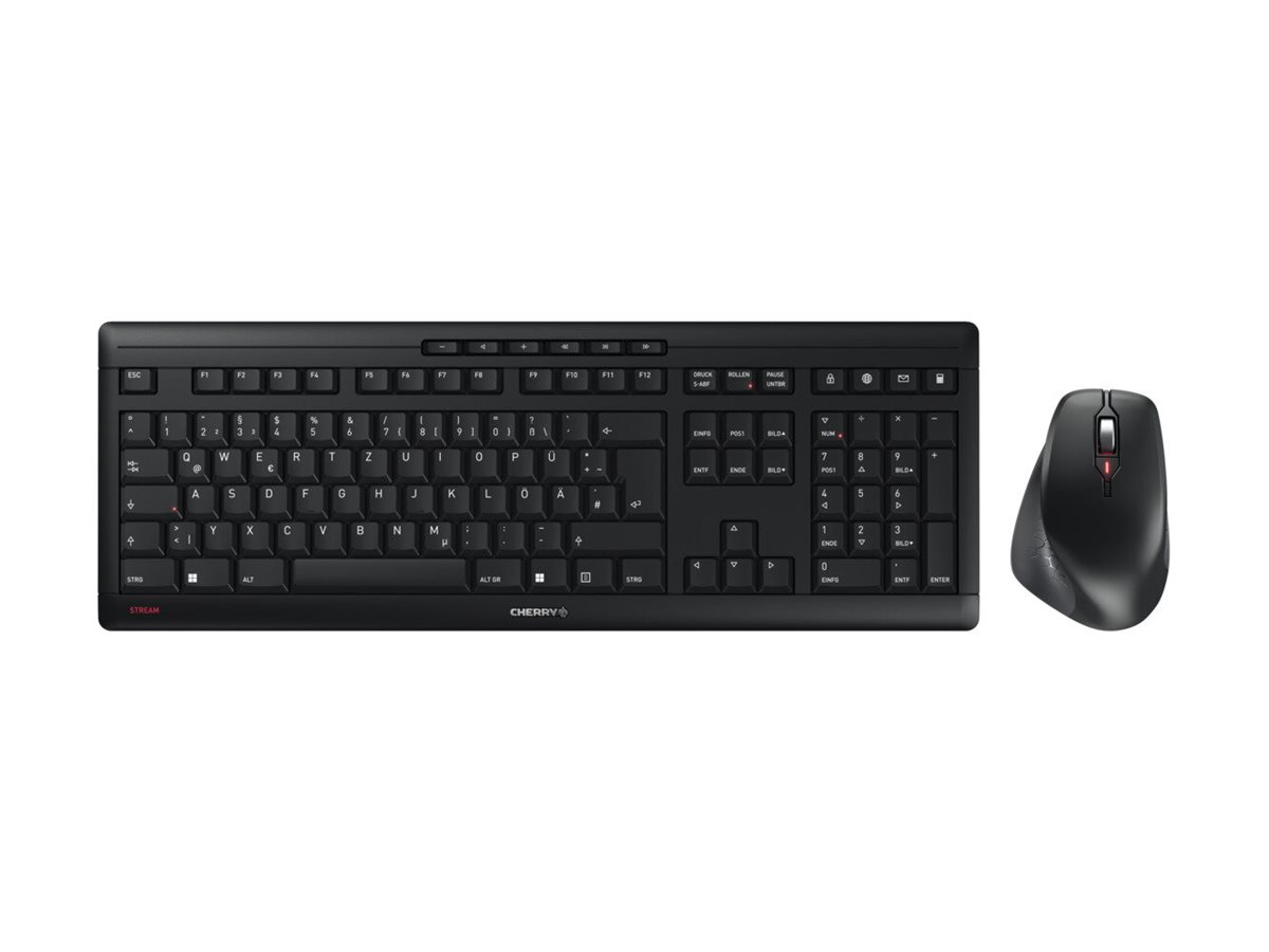 CHERRY STREAM DESKTOP COMFORT Sæt med mus og tastatur Saks Trådløs Tysk