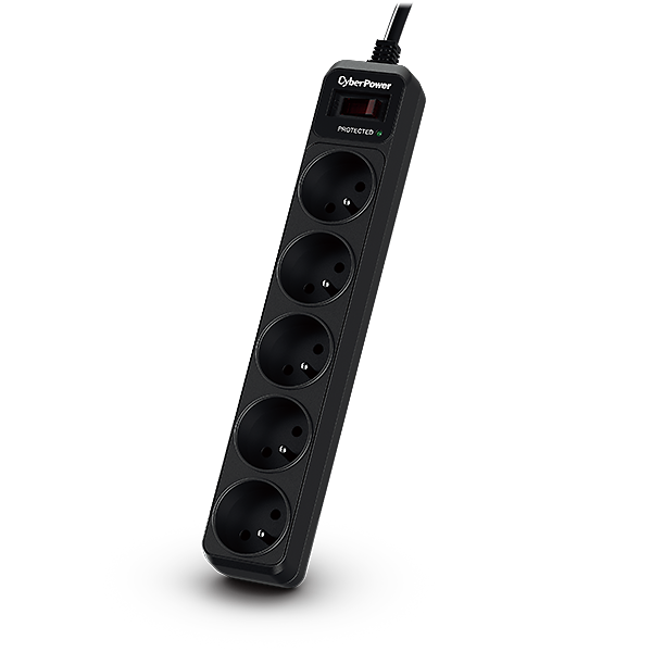 CyberPower Tracer III B0520SC0-FR overspændingsbeskytter Sort 5 AC stikkontakt(er) 200 - 250 V 1,8 m