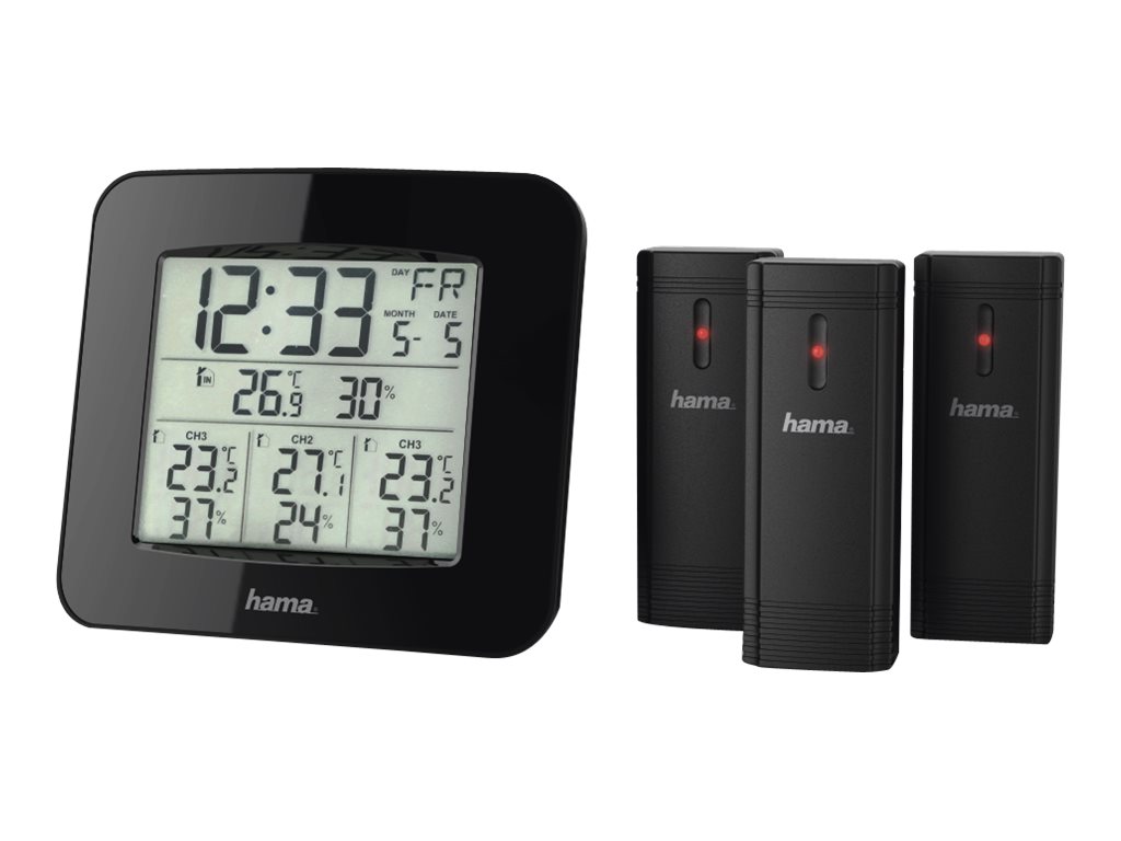 Hama "EWS-Trio" Vejrstation Trådløs Indendørs Udendørs Sort
