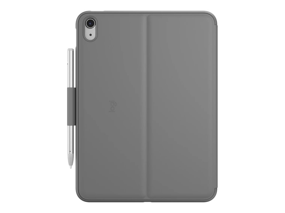 Logitech Slim Folio - keyboard and folio case - QWERTY - US International - oxford grey - Tastatur & Folio sæt - Universal - Grå