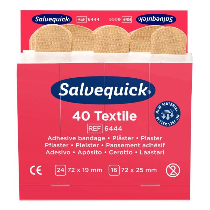 Cederroth tekstil plaster refill 6444 - 6 pakker x 40 stk - Førstehjælp - Plaster & Plasterdispenser - Tekstil