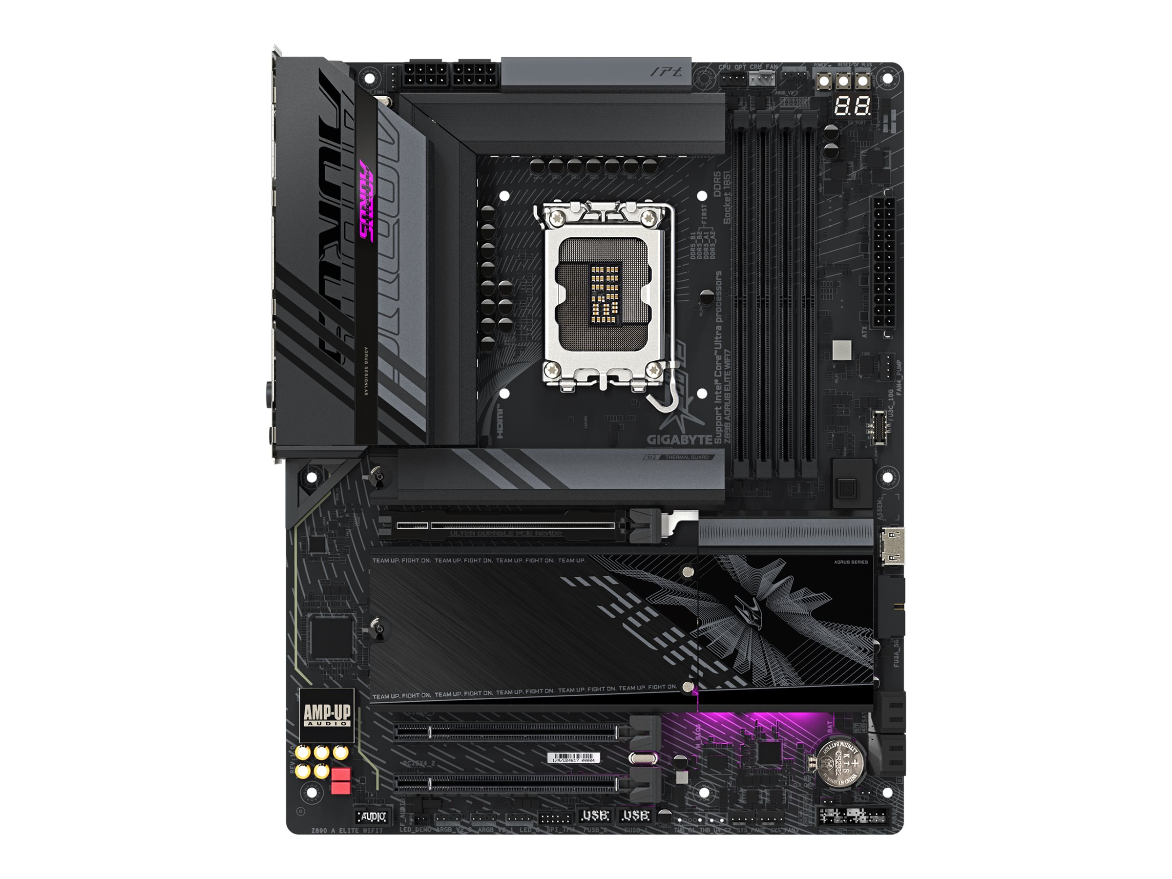 AORUS Z890 ELITE WIFI7 - Bundkort - ATX - LGA1851 sokkel - Z890 Chipset - USB-C 3.2 Gen2, USB 3.2 Gen 1, USB4 - Bluetooth, Wi-Fi 7, 2.5 Gigabit LAN - onboard grafik (CPU påkrævet) - HD Audio (8-kanaler)