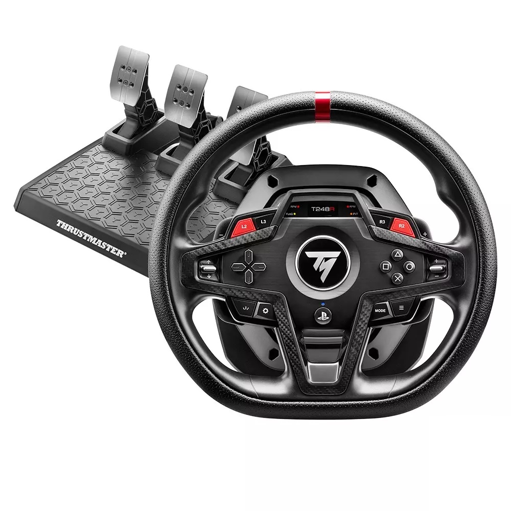 Thrustmaster T248R, Rat + Pedaler, PC, PlayStation 4, PlayStation 5, Hybrid drive, Ledningsført, USB, Kulfiber