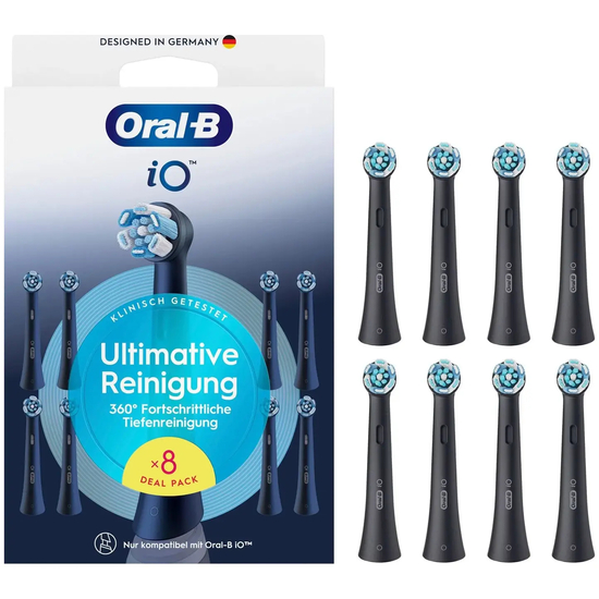 Oral-B iO Ultimate Clean Børstehoveder Sort, 8 stk. billede
