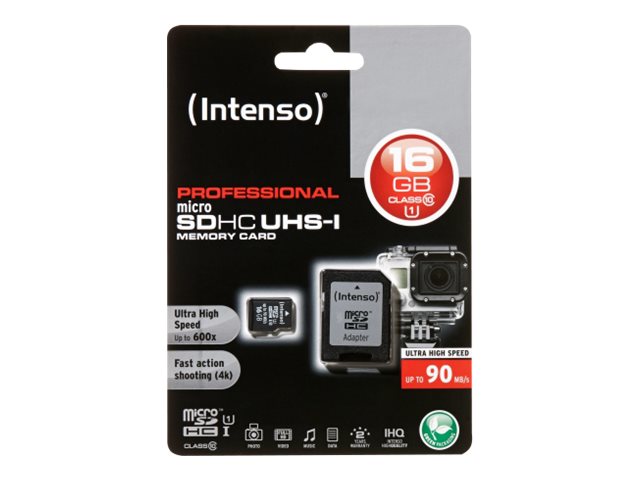 Intenso Intenso Micro SD 16GB UHS-I Professional 4034303022304 Modsvarer: N/A