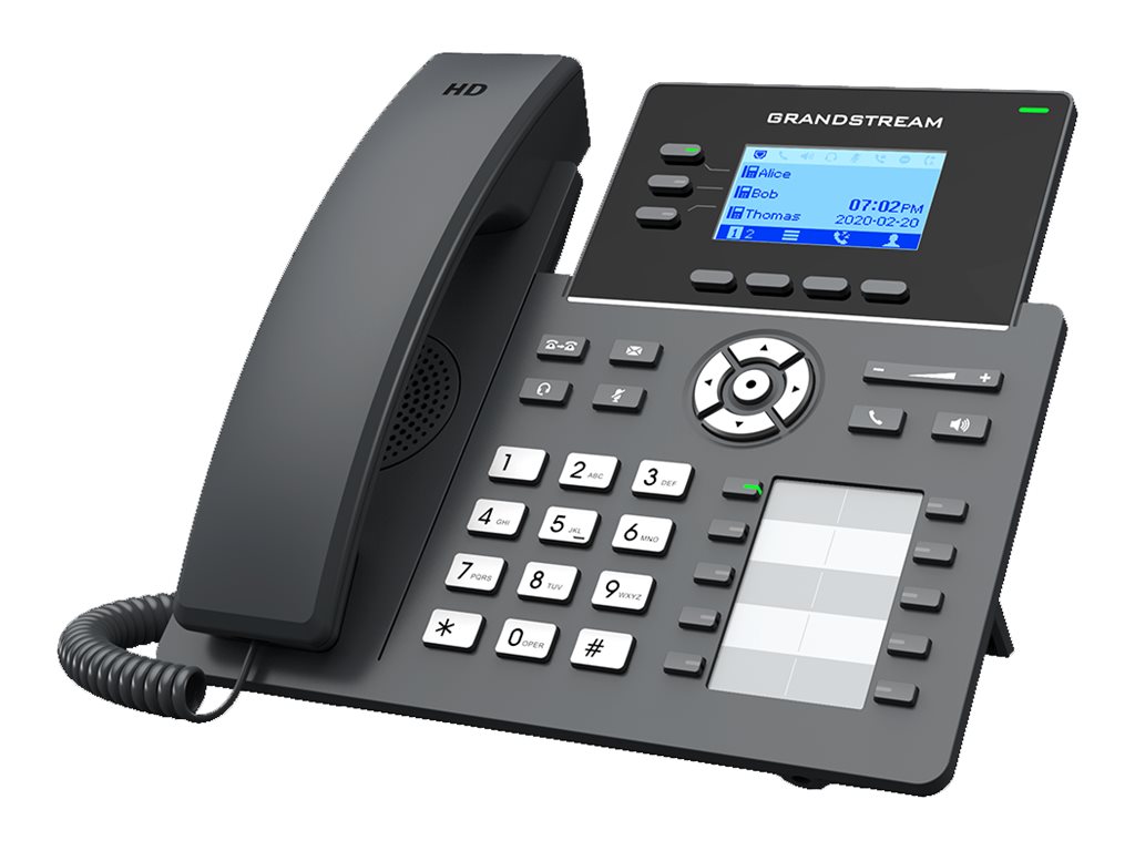 Grandstream Ip Phone Black 3 Lines Lcd