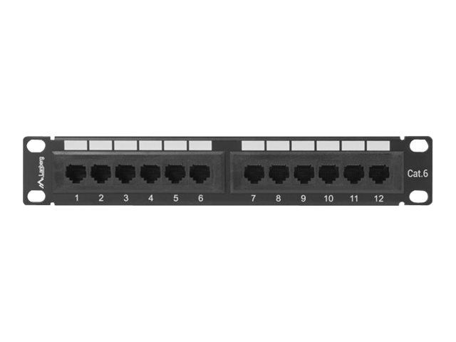 Lanberg PPU6-9012-B 12-Port Patch Panel 1U 10" Cat.6 UTP Black