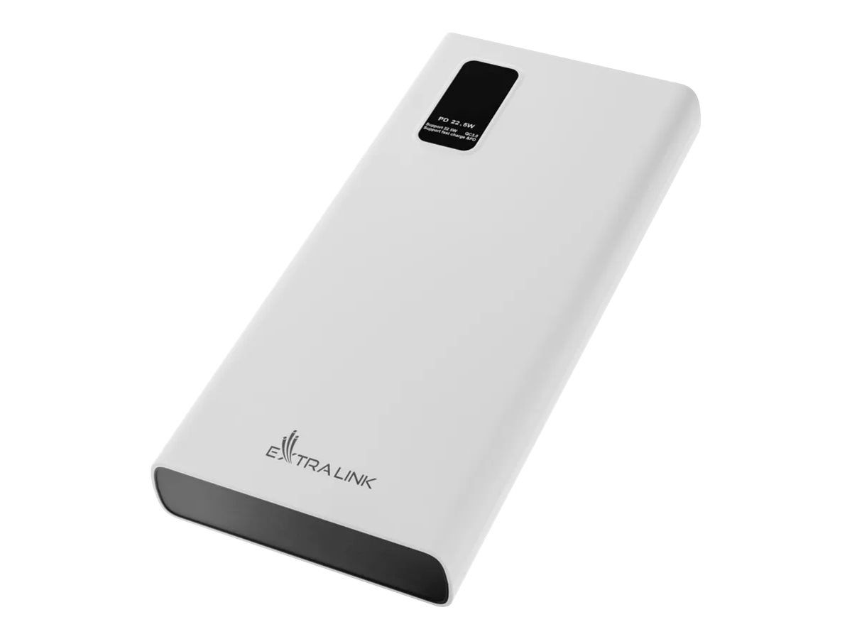Extralink EPB-067W Powerbank 10000mAh 22.5Watt 1xUSB-C 2xUSB-A Hvid