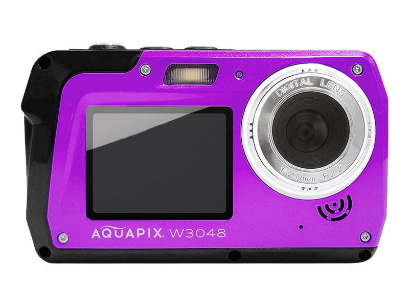 Easypix Aquapix W3048 Edge - Digitalkamera - kompakt - 13.0 MP / 48.0 MP (interpoleret) - 4K / 10 fps - undervands op til 3 m - lilla