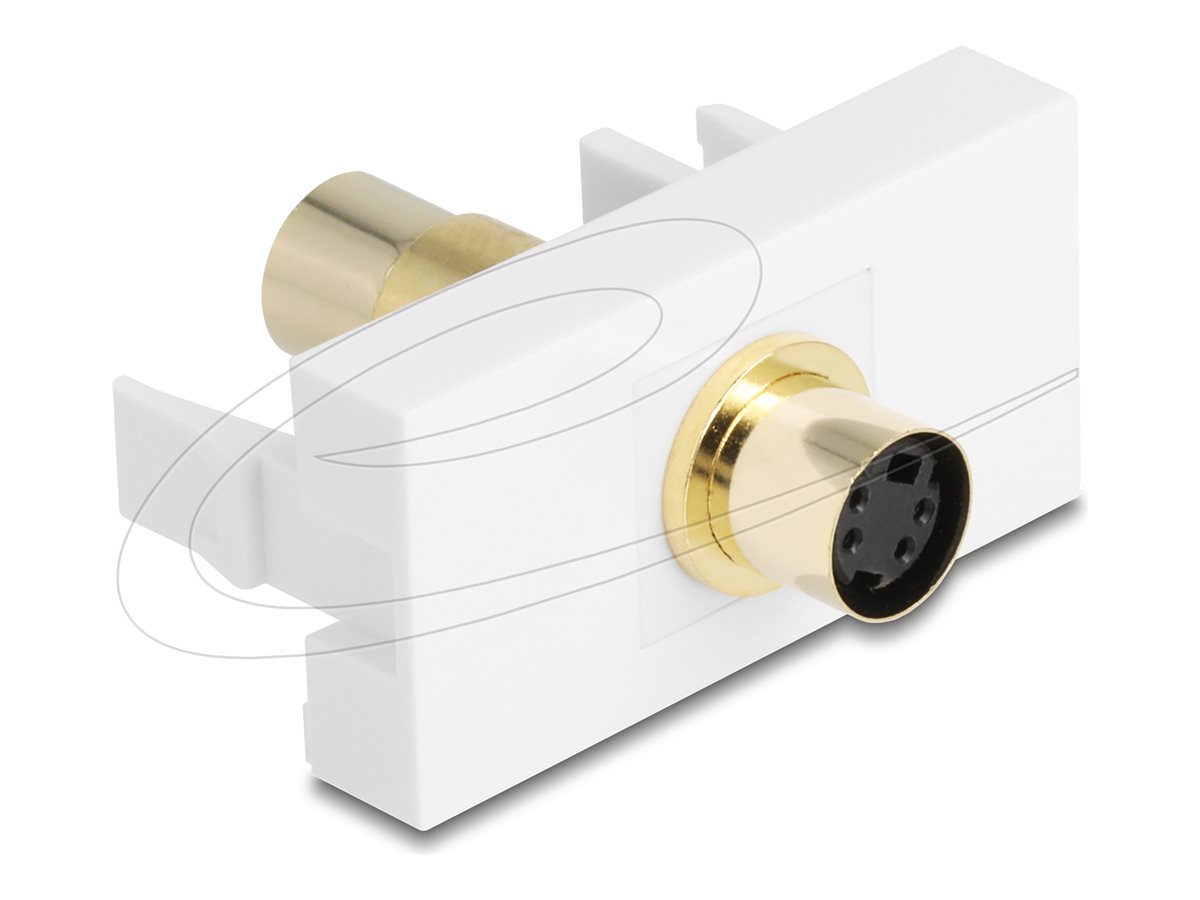 Delock Easy 45 - klik i-modul - forgyldt - 1 gang - hvid