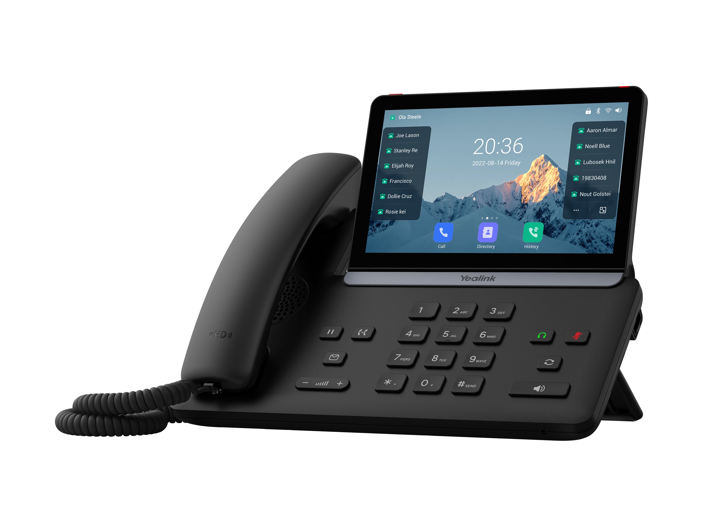 Yealink SIP-T88W - VoIP-telefon med opkalds-ID/opkald venter - IEEE 802.11a/b/g/n/ac/ax (Wi-Fi) / Bluetooth 5.0 - 10-vejs opkaldskapacitet - SIP, SIP v2, ICE