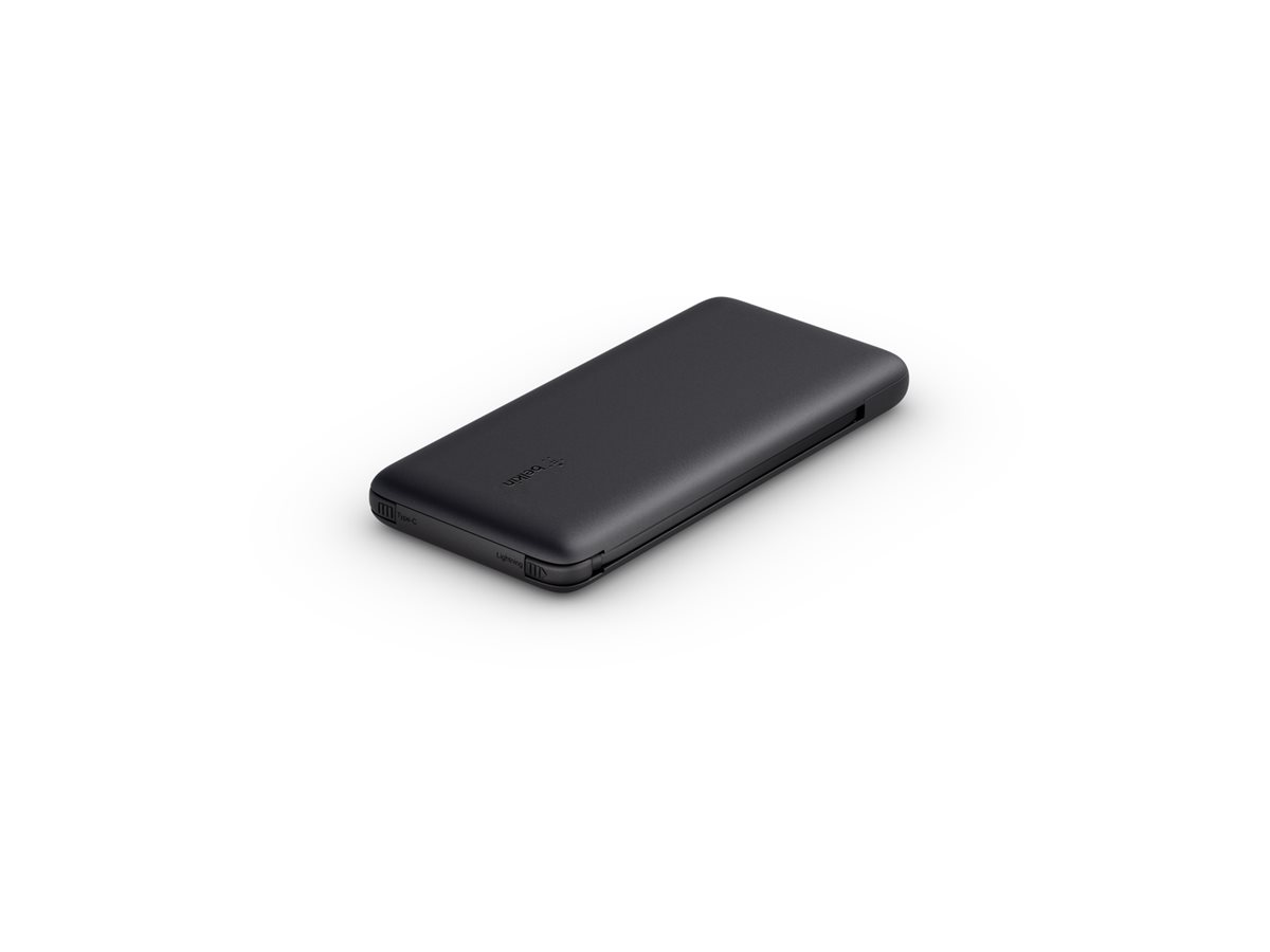 Belkin 10K PD Power Bank with Integrated Cables Powerbank - Sort - 10000 mAh
