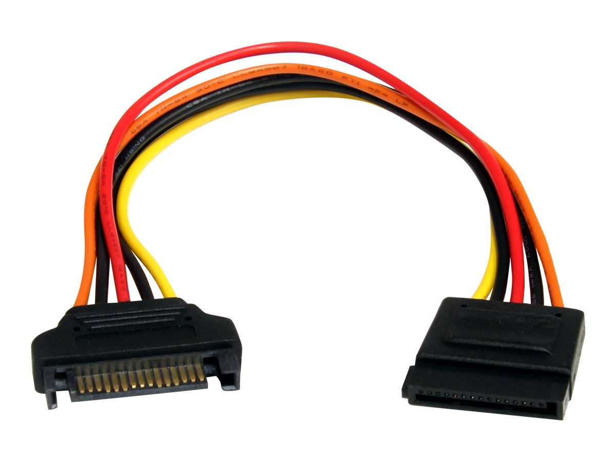 StarTech 8in 15 pin SATA Power Extension Cable - 8 SATA power Extension Cable - 8 SATA power Extension cord - Forlængerkabel til strøm - SATA strøm (han) til SATA strøm (hun) - 20.3 cm - for P/N: PYO2SATA, PYO4SATA, SATAPOWADAP