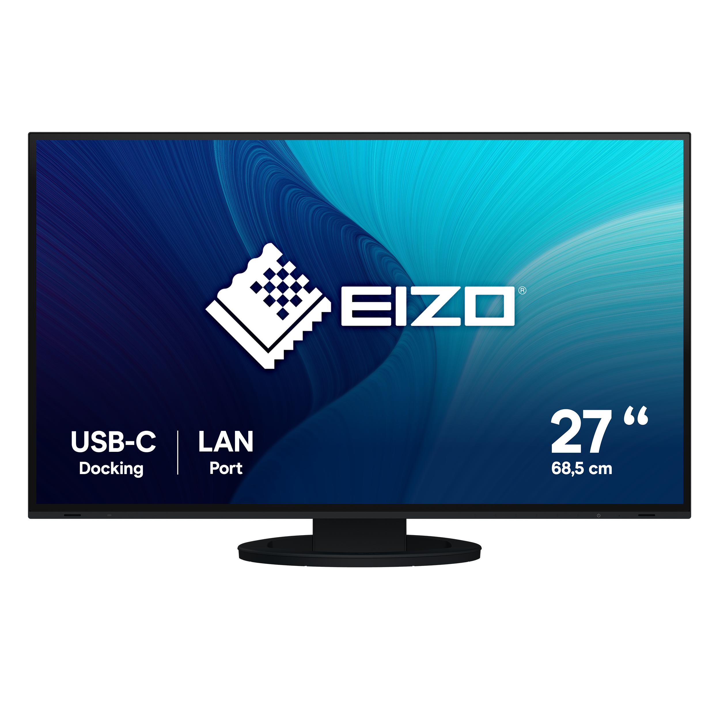 EIZO FlexScan EV2795-BK - Med FlexStand - LED-skærm - 27 - 2560 x 1440 - IPS - 350 cd/m² - 1000:1 - 5 ms - HDMI, DisplayPort, USB-C - højtalere - sort