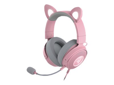 Razer - Kraken Kitty V2 Pro - Gaming Headset med Udskiftelige RGB-Ører (Lyserød) - GEEKD.dk