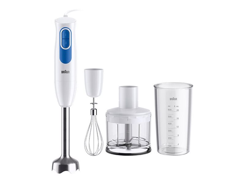 Braun MultiQuick 2 MQ20236MWH, Nedsænkning blender, 0,5 L, 1,2 m, 600 W, Blå, Hvid